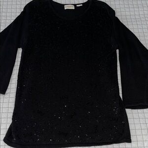 Vintage Jaclyn Smith Black Long Sleeve Sequin Sweater
